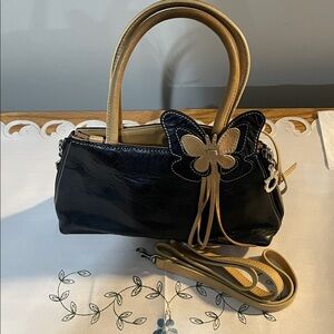 Black and Tan Butterfly Accent Women's Bag